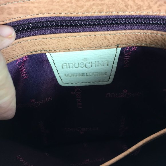 Anuschka NEVER USED Handpainted Leather Large Shoulder Bag Cross Body Italy - Picture 11 of 13